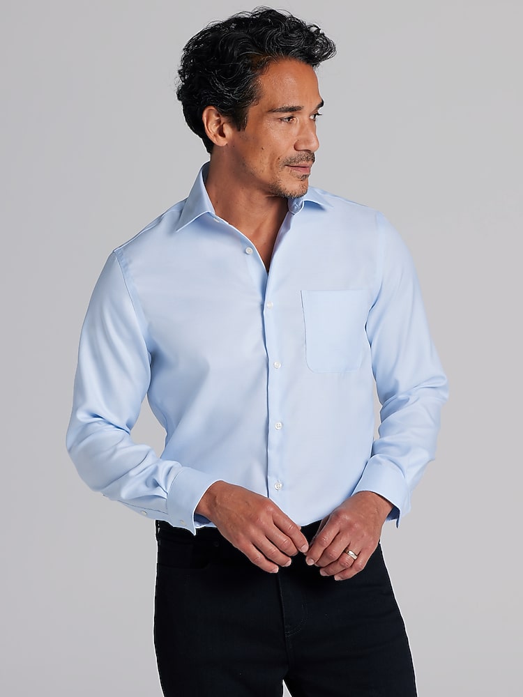 strapless open back dress Light Blue Oxford Dress Shirt main image 0