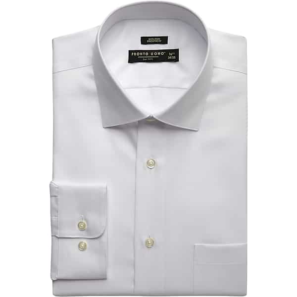 Pronto Uomo Men's Executive Fit Dress Shirt White - Size: 18 1/2 34/35 - Only Available at Men's Wearhouse TMW5P0485501