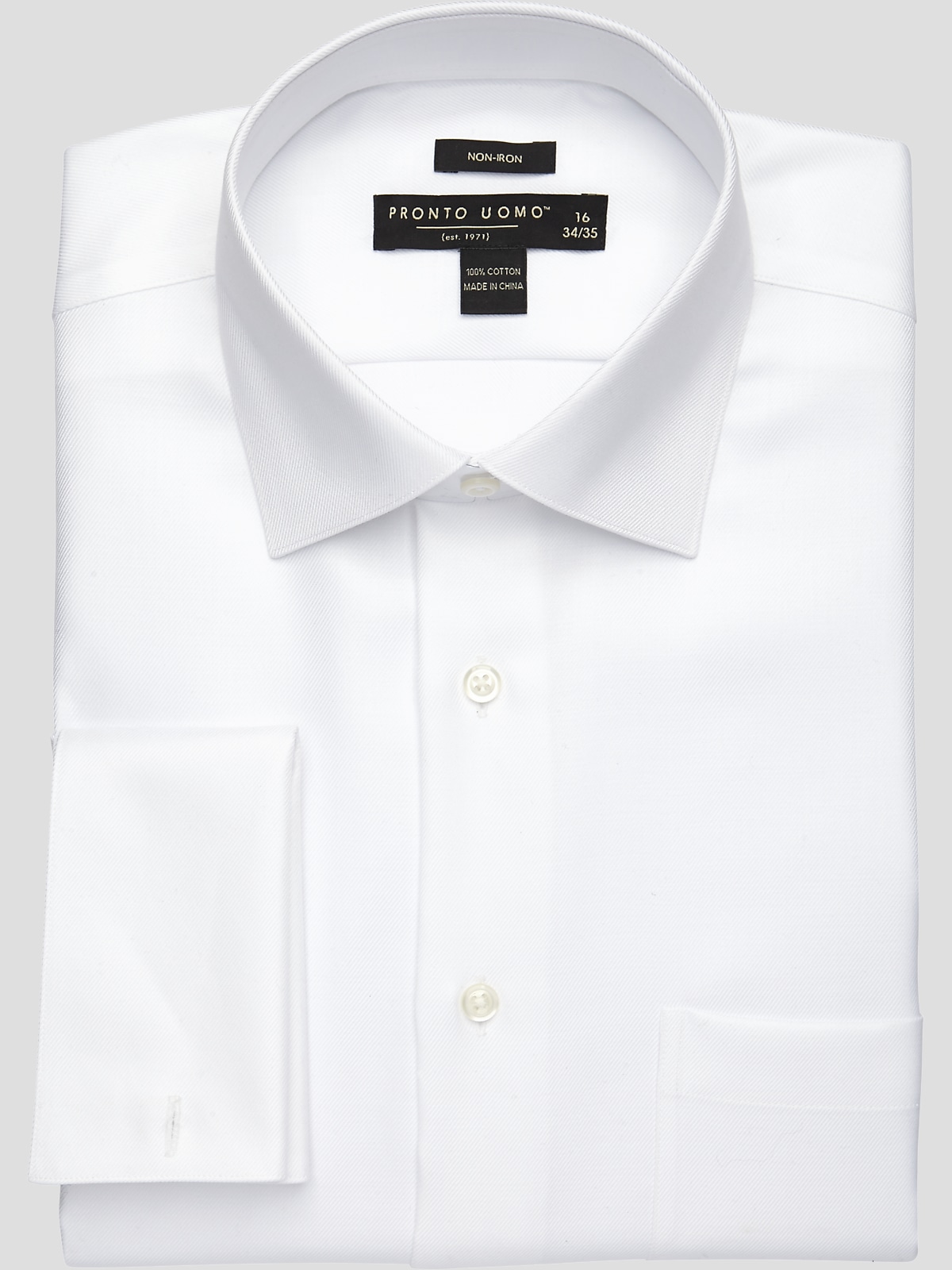 Men White Solid Black Buttons Pure Cotton Slim Fit Formal Shirt