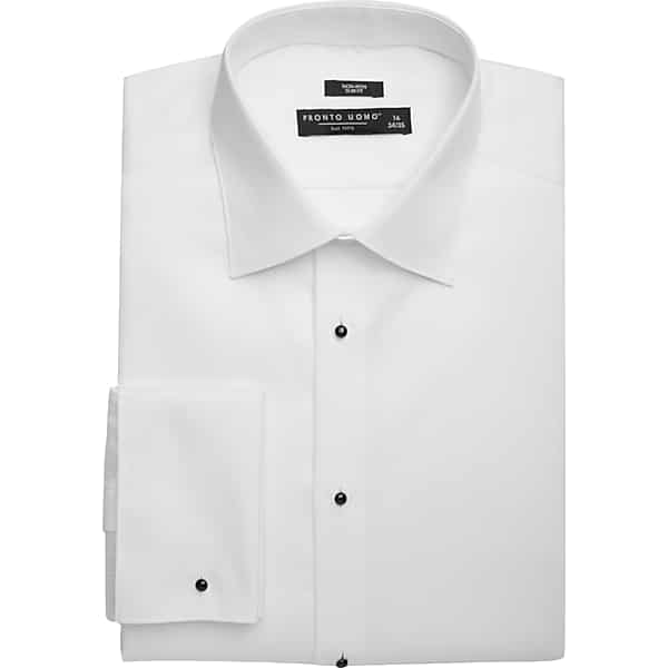 Pronto Uomo Men's Slim Fit French Cuff Tuxedo Shirt Tuxedo White - Size: 15 1/2 32/33 - Only Available at Men's Wearhouse