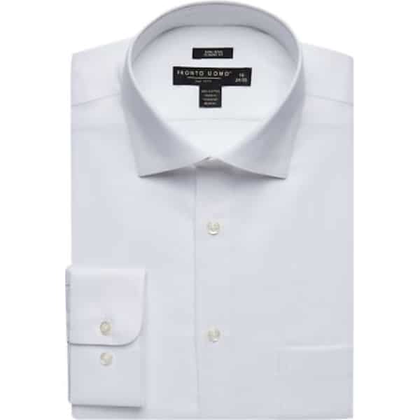 Pronto Uomo Men's Queens Oxford Classic Fit Dress Shirt White - Size: 16 1/2 34/35 - Only Available at Men's Wearhouse