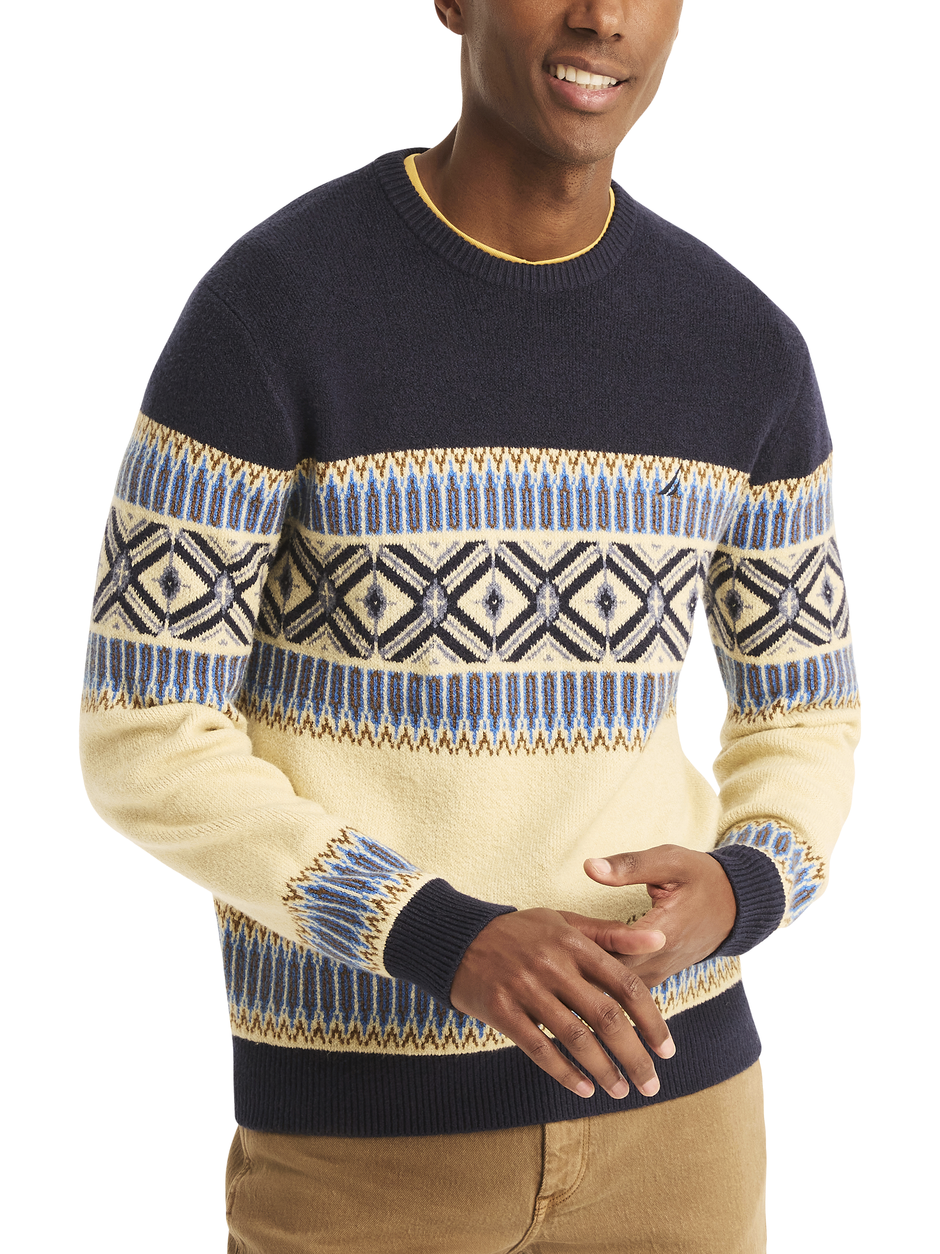 Classic Fit Sustainable Fair Isle Crewneck Sweater