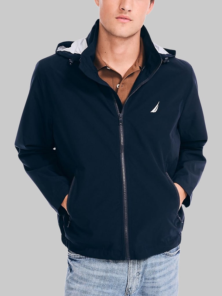 Nautica Classic Fit Breathable Hooded Bomber Jacket