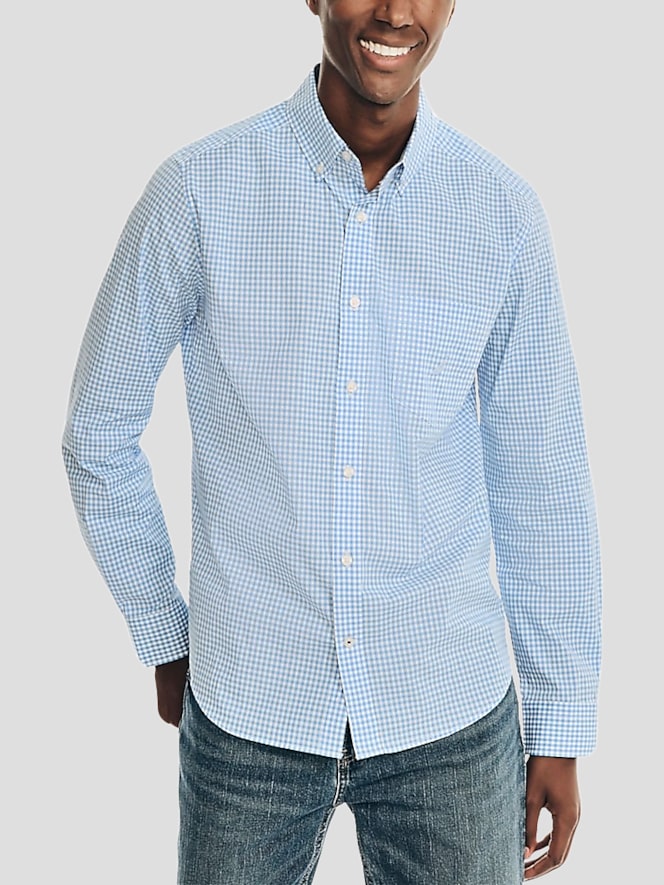 Nautica Classic Fit Wrinkle-Resistant Gingham Button Up Shirt