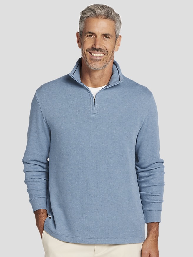 1/4 Zip Mini-check Sweater main image 1