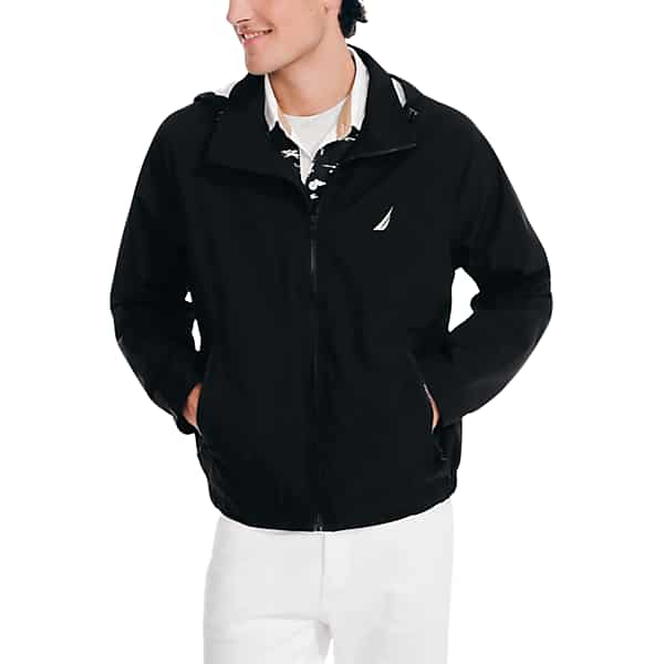 Nautica Men's Classic Fit Breathable Hooded Bomber Jacket Black - Size: Large TMW60BJ30002