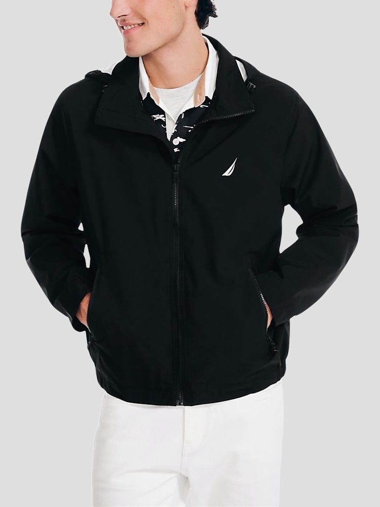 Nautica Classic Fit Breathable Hooded Bomber Jacket