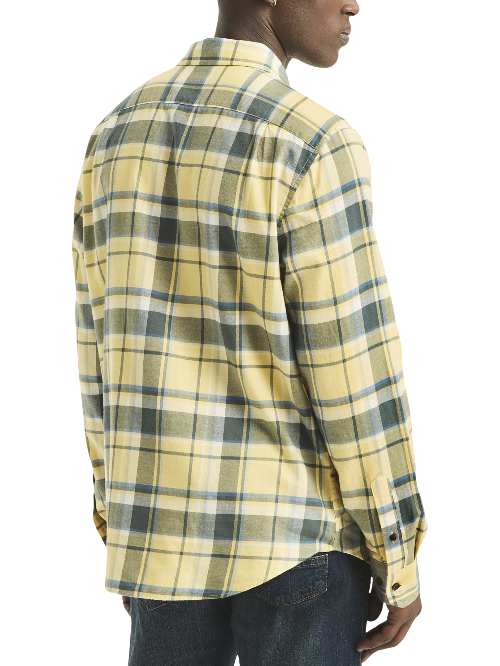 Sustainable Twill Plaid Flannel Casual Button Up Shirt