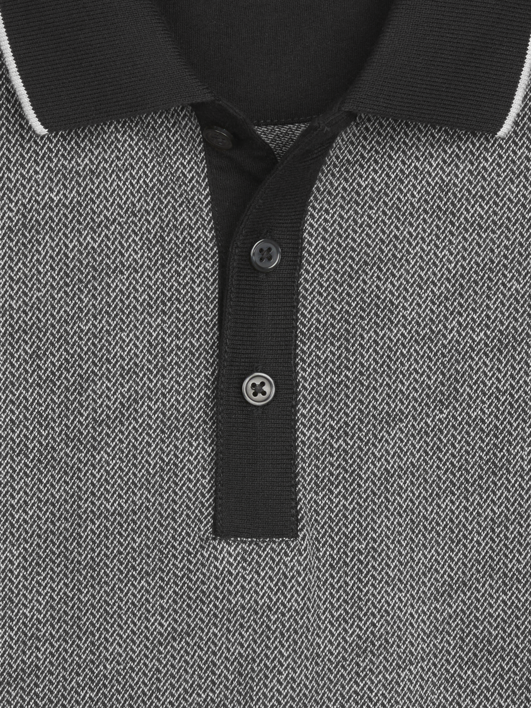 Modern Fit Herringbone Pattern Polo