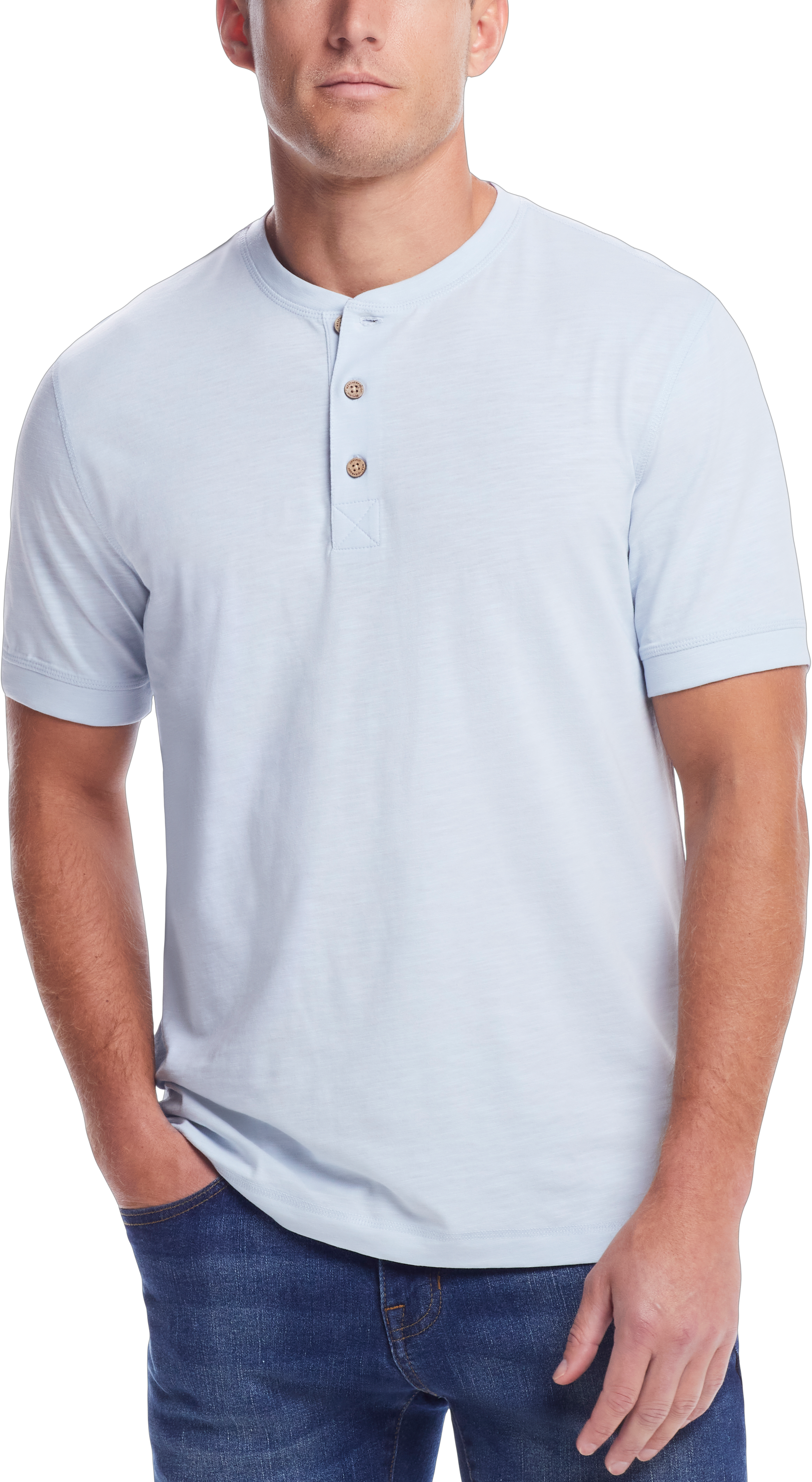 Classic Fit Sueded Jersey Henley Tee