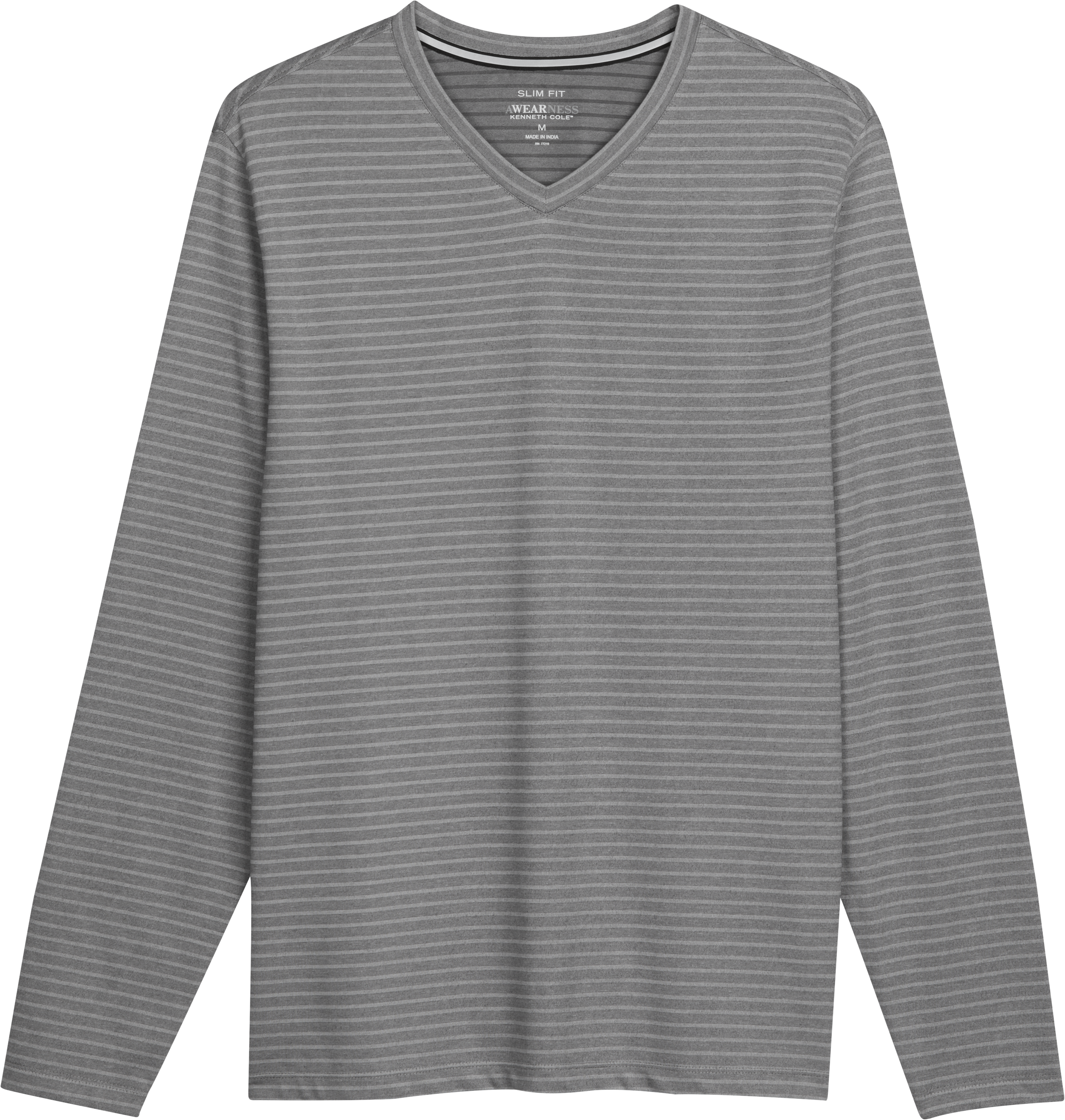 Slim Fit Tonal Stripe V-Neck Sweater