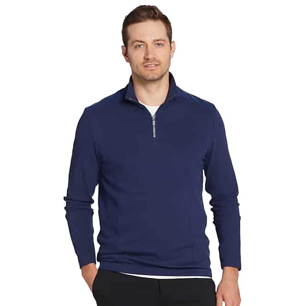 Awearness Kenneth Cole Big & Tall Men's Slim Fit Performance Quarter Zip Pullover Navy - Size: 4XLT TMW62BP51001