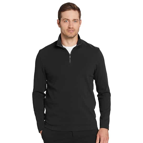 Awearness Kenneth Cole Big & Tall Men's Slim Fit Performance Quarter Zip Pullover Black - Size: 1X TMW62BP50102