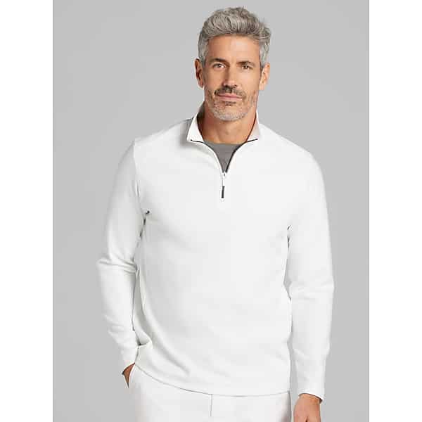 Awearness Kenneth Cole Big & Tall Men's Slim Fit Performance Quarter Zip Pullover White - Size: 2XLT TMW62BP50710