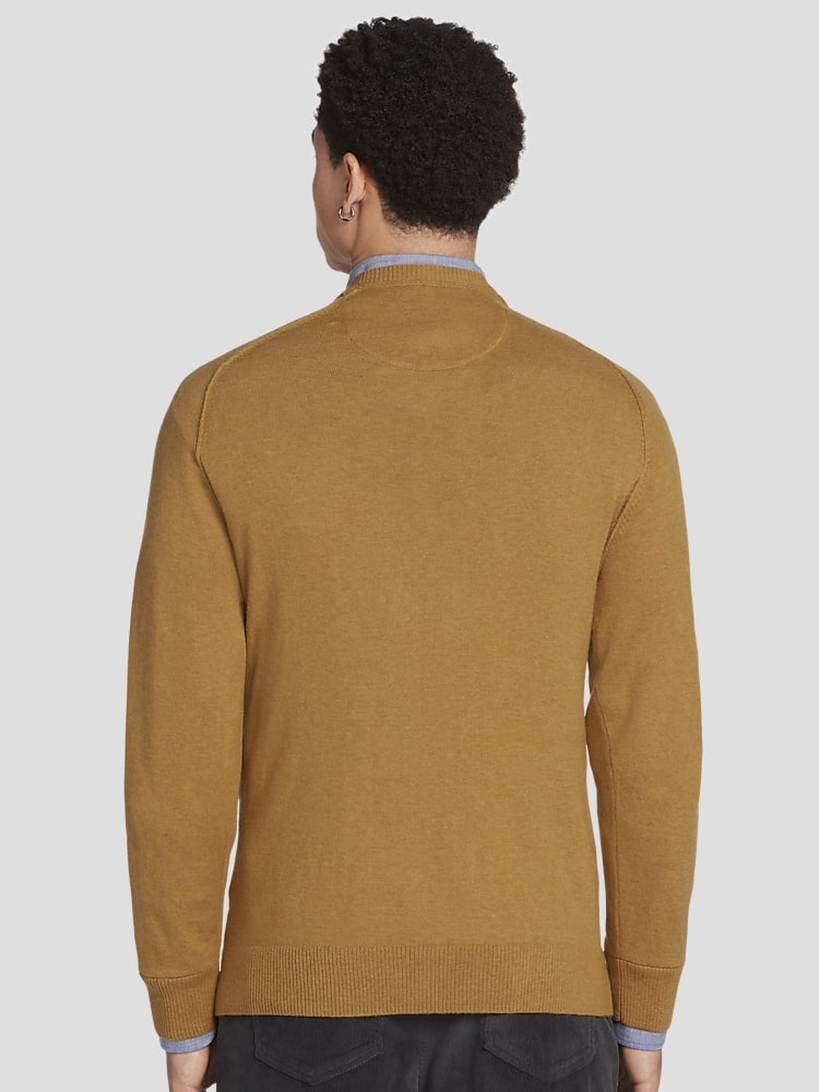 Joseph Abboud Modern Fit Heathered Jersey Raglan Crewneck