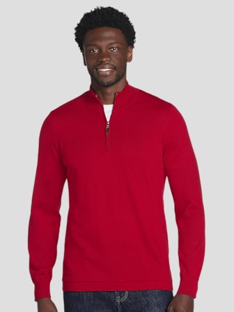 Red sweater with zipper best sale