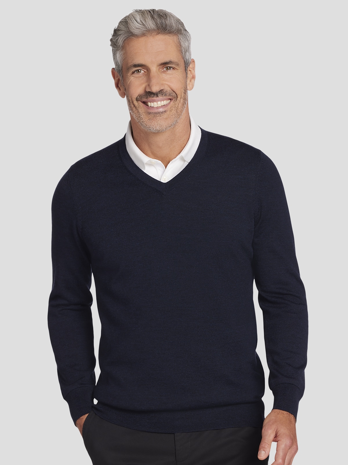 Joseph Abboud Modern Fit Merino Wool V Neck Sweater Sweaters Men s Wearhouse
