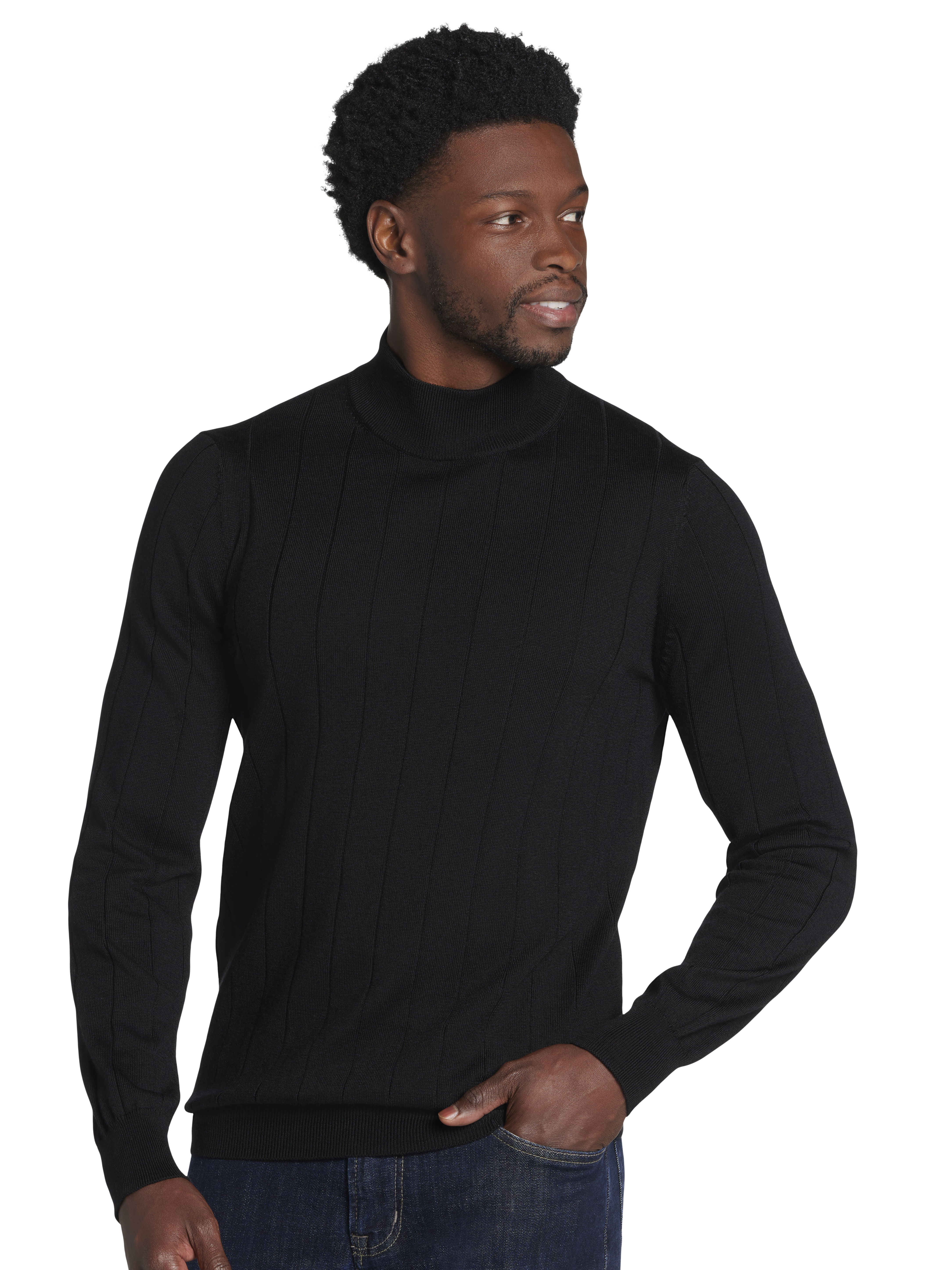 Modern Fit Merino Wool Mock Neck Sweater