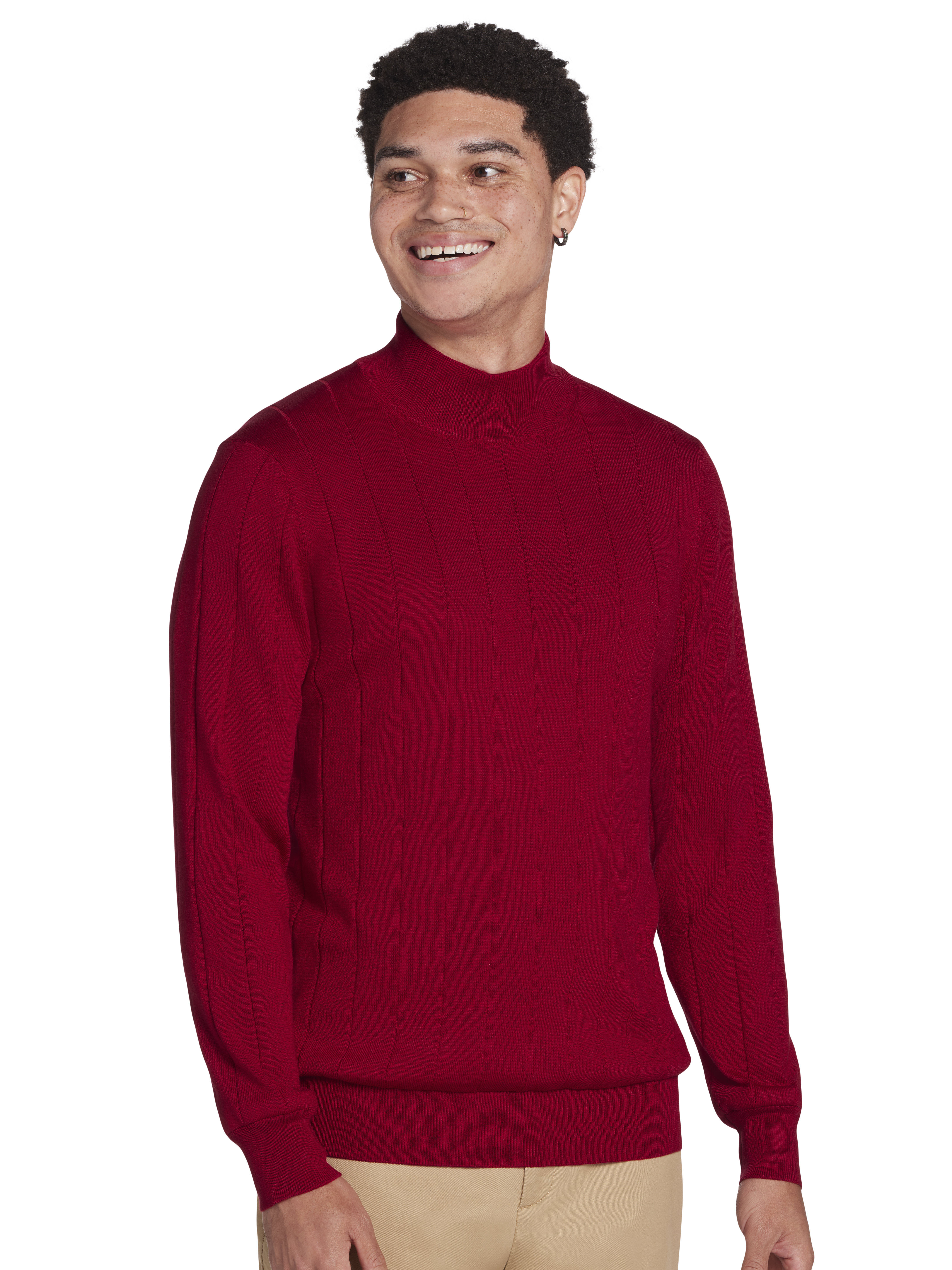 JOSEPH ABBOUD Merino Wool Blend hot Mock Neck Sweater