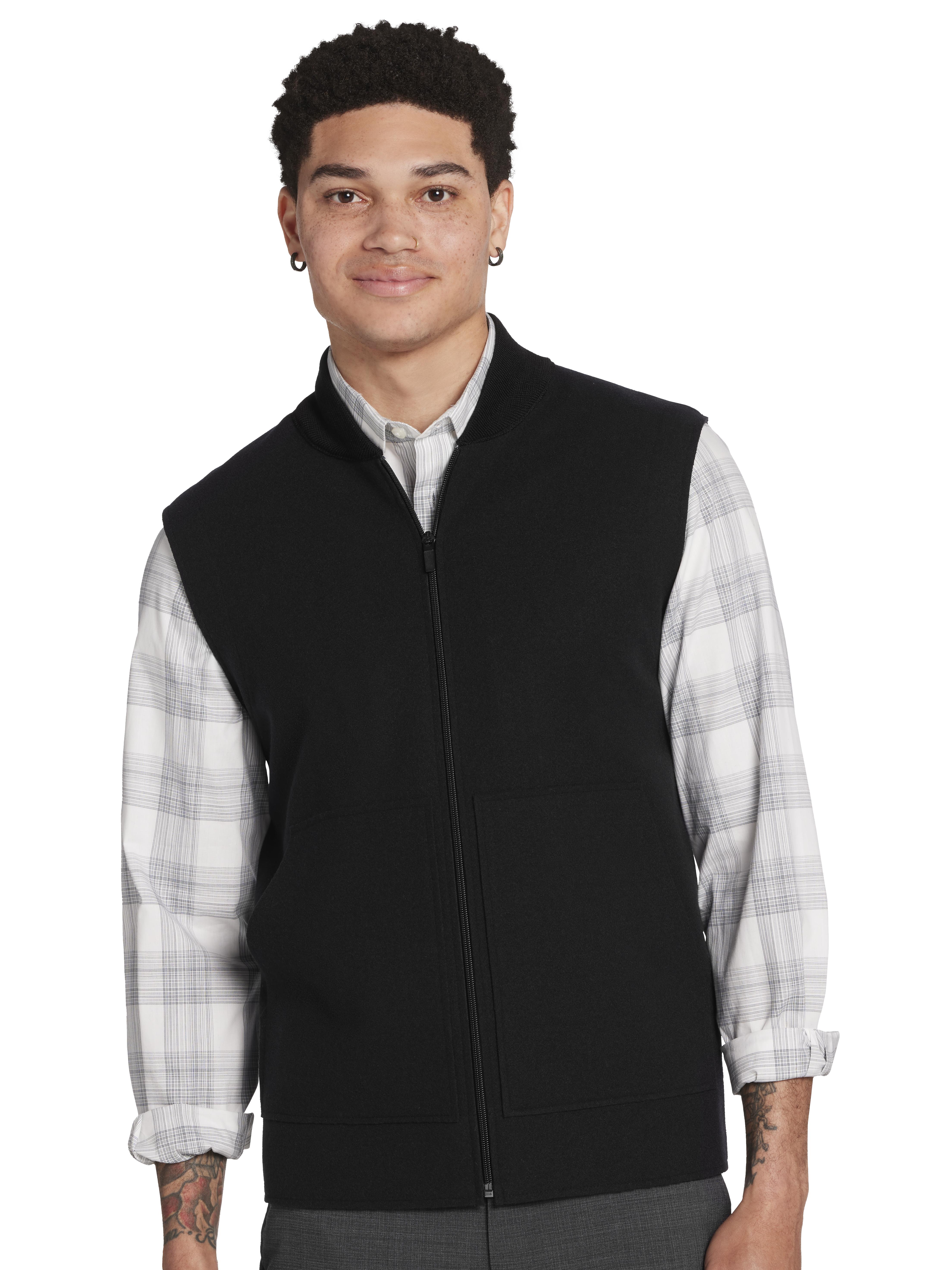 Awearness Kenneth Cole Slim Fit Mixed Media Vest at
