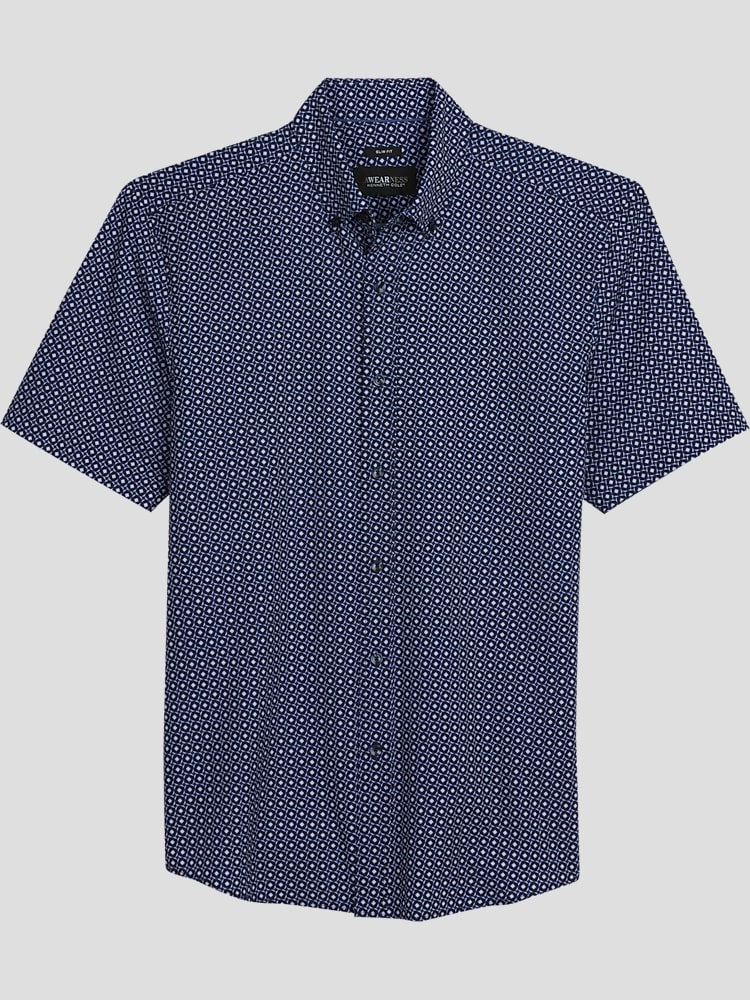 【24SS NEW】Off-White_men / ウール ジャケット / Navy Awearness Kenneth Cole Slim Fit 4-Way Stretch Button Up