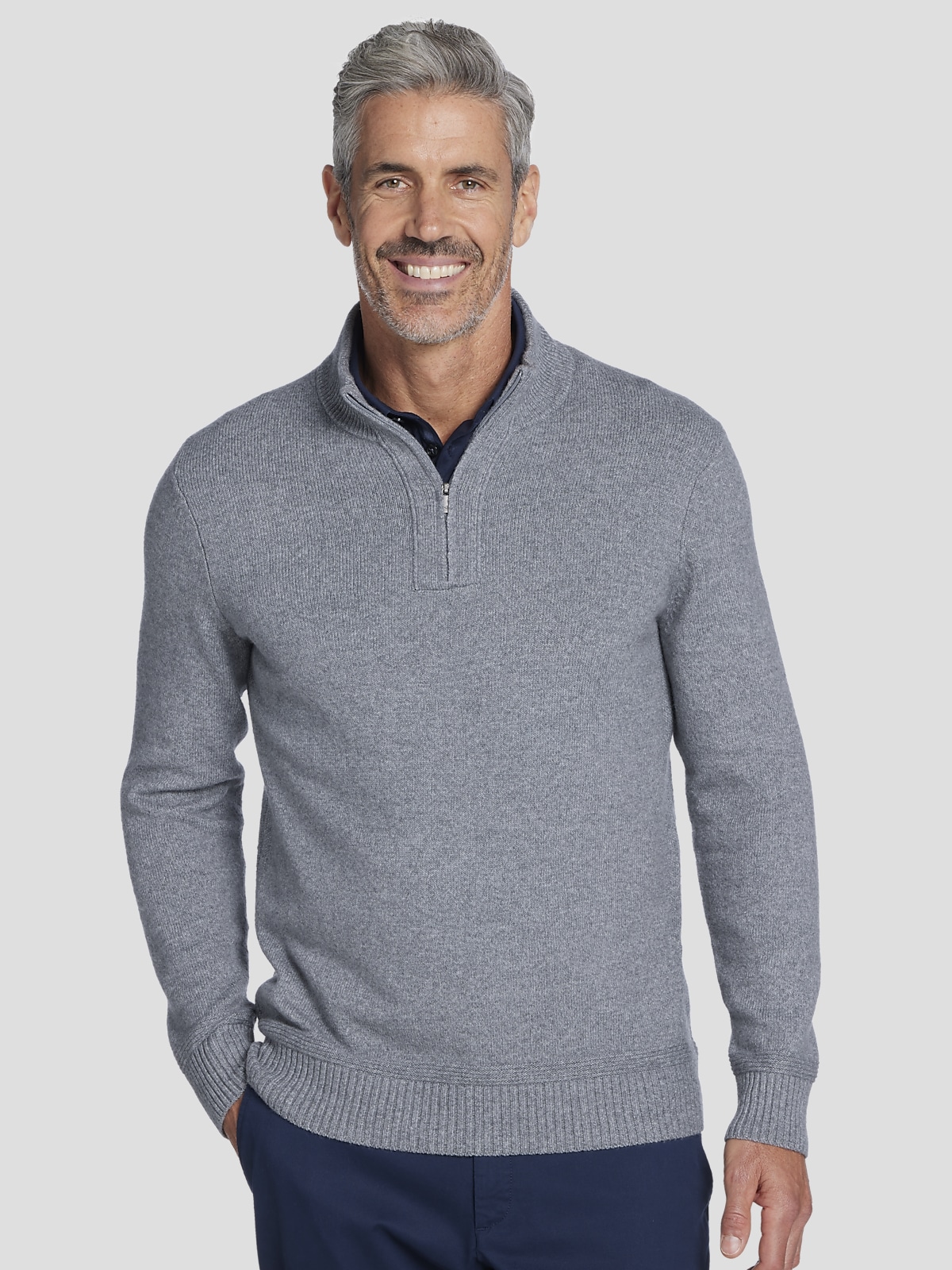 Joseph Abboud Modern Fit 1 4 Zip Sweater Quarter Zip Men s Wearhouse