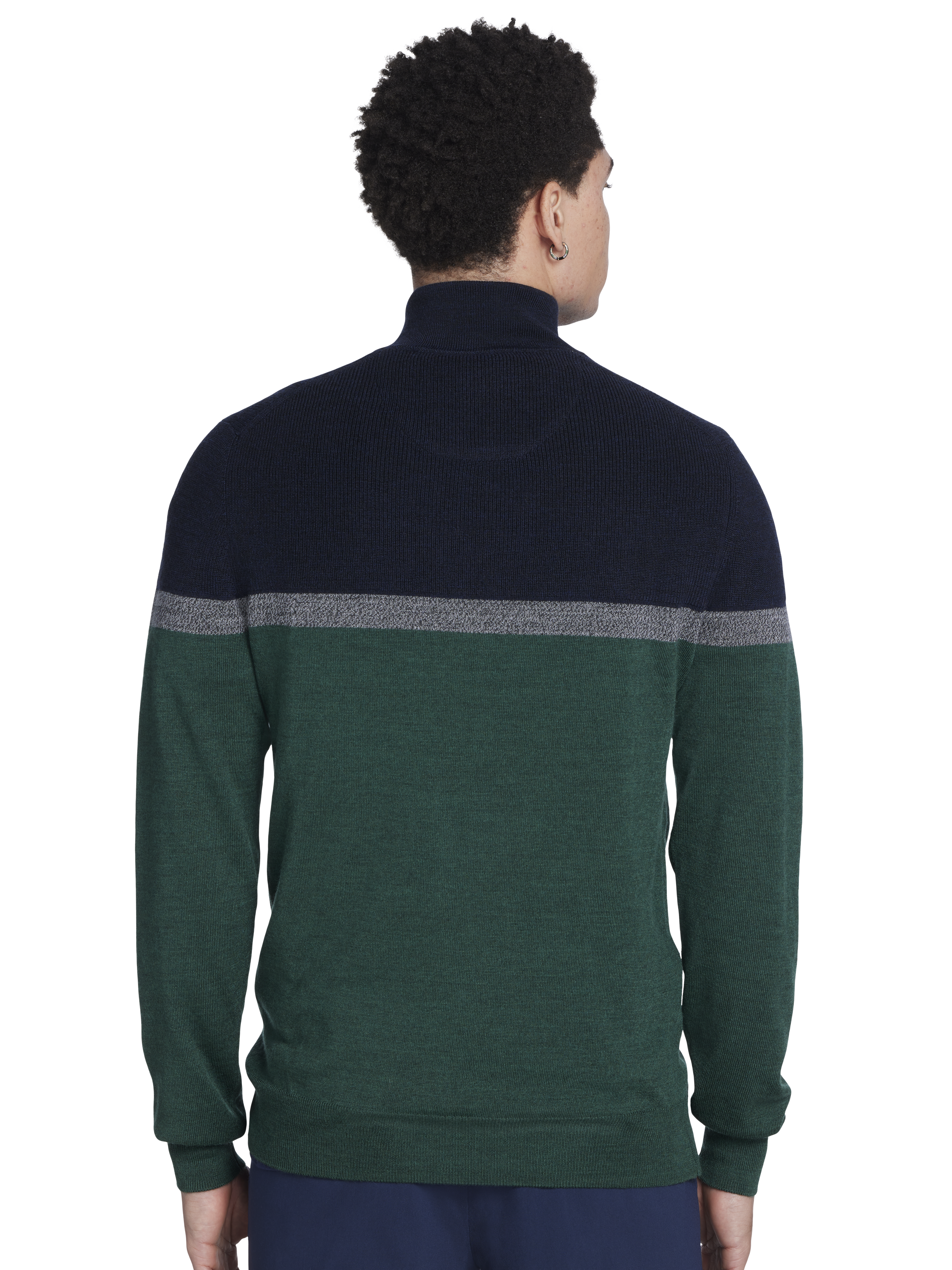 Modern Fit Softest Colorblock Stripe 1/4 Zip Sweater