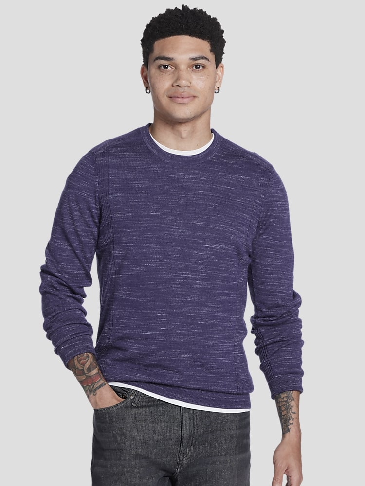 Awearness Kenneth Cole Slim Fit Merino Wool Space Dye Crewneck Sweater Sweaters Men s Wearhouse