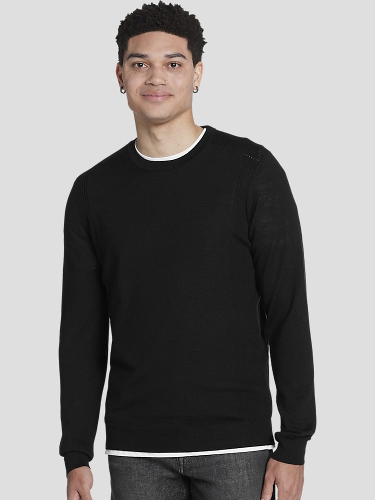 Awearness Kenneth Cole Slim Fit Merino Wool Crew Neck Sweater Sweaters Men s Wearhouse