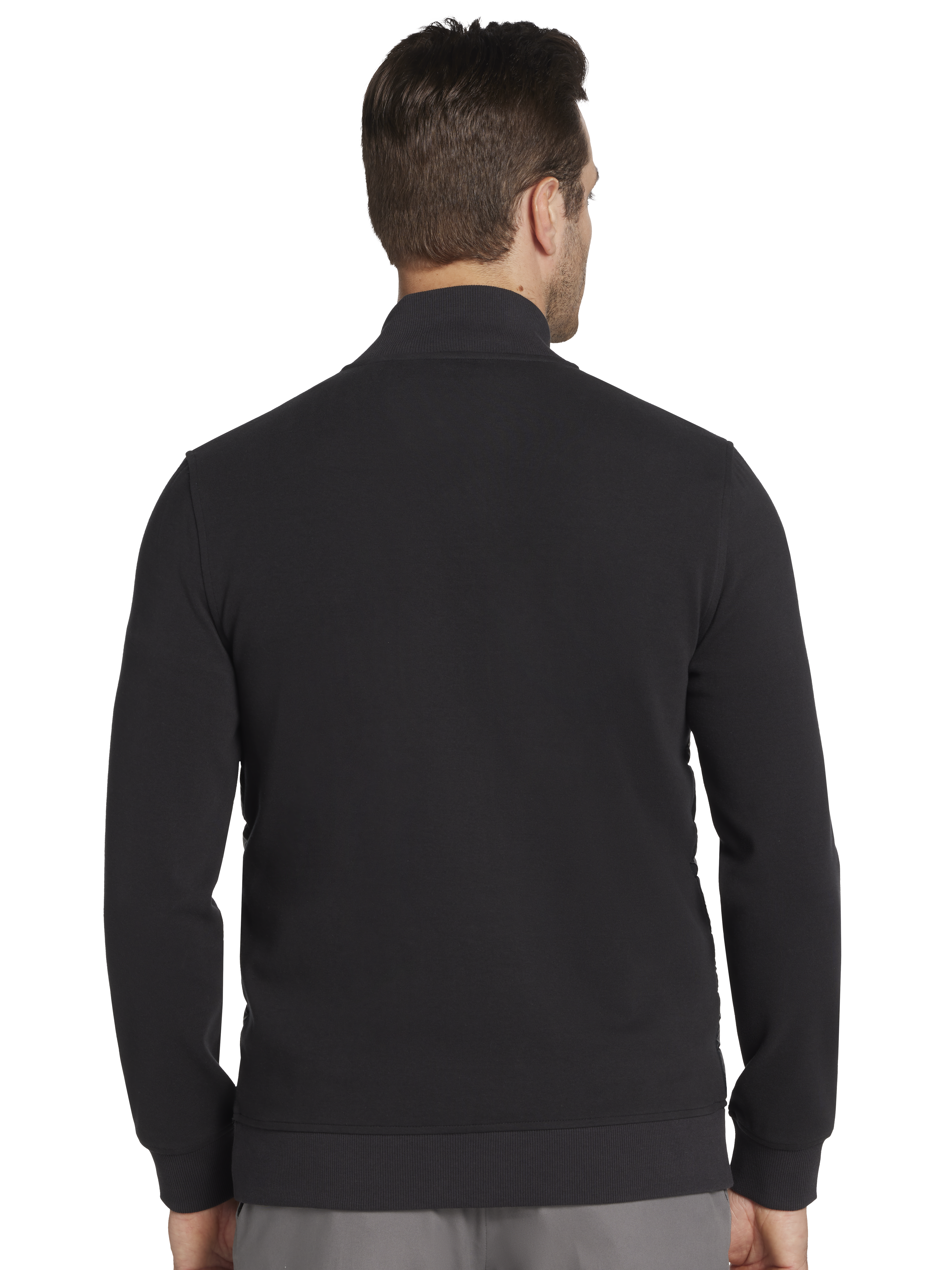 Slim Fit Lightweight Mixed Media Bomber Jacket