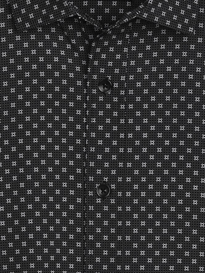 Awearness Kenneth Cole Slim Fit Mini Print 4-Way Stretch Button Up Shirt
