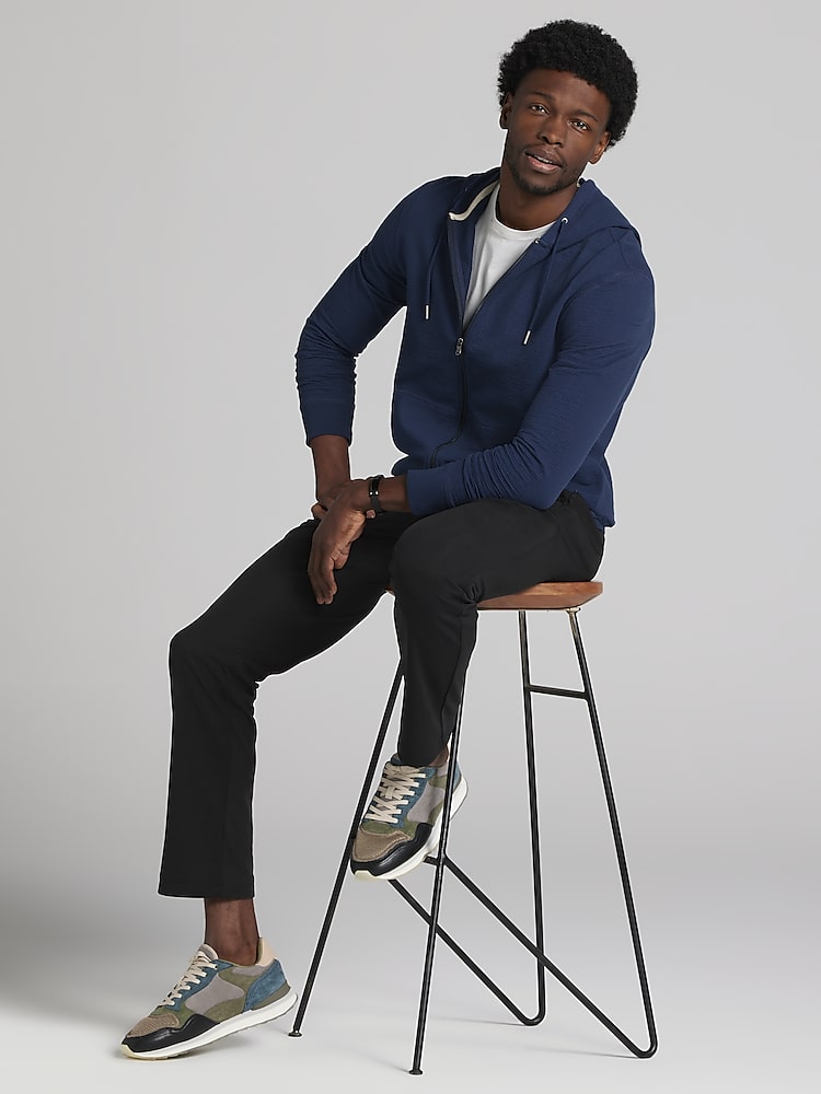 Joseph Abboud Modern Fit Seersucker Full Zip Hoodie Joseph Abboud Modern Fit Seersucker Full Zip Hoodie