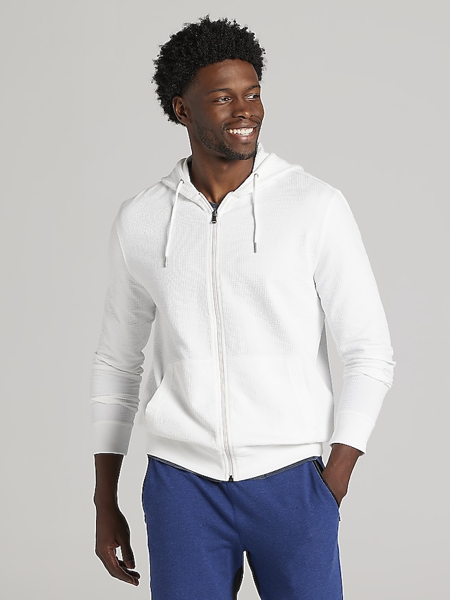 Modern Fit Seersucker Full Zip Hoodie