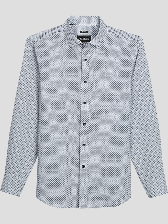 Awearness Kenneth Cole Men's Slim Fit 4-Way Stretch Button Up Shirt , White