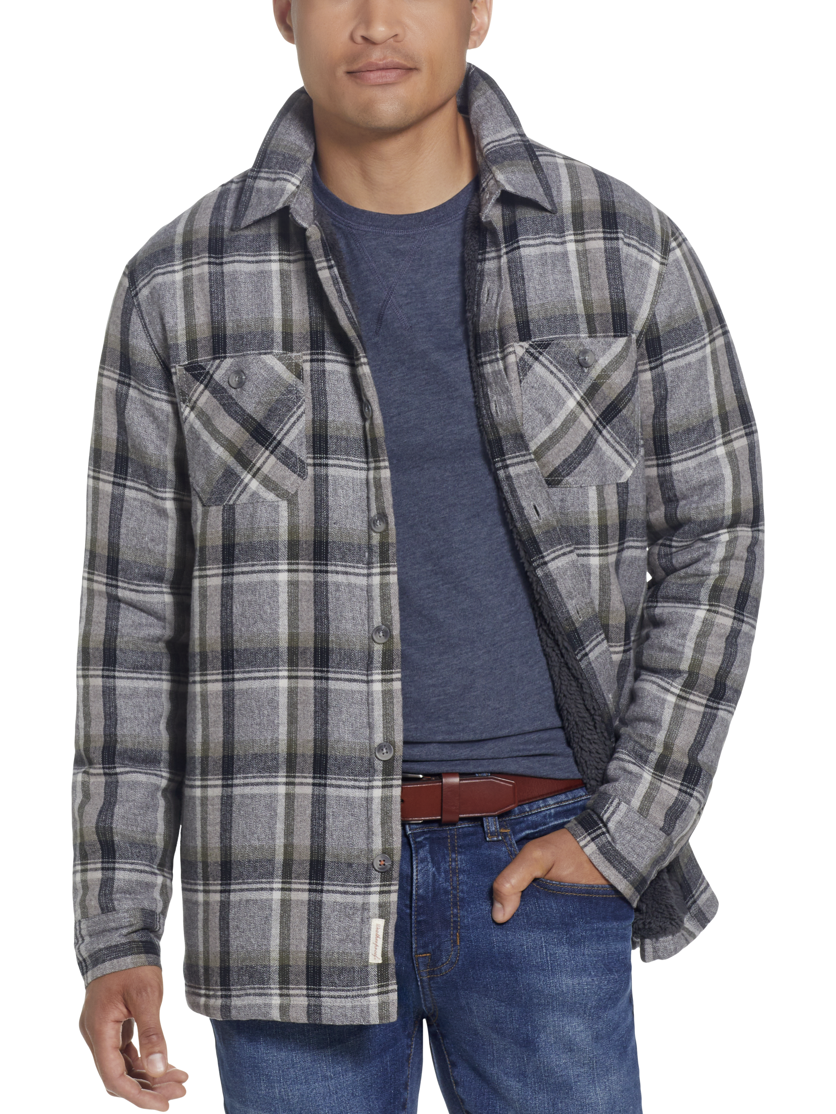 Classic Fit Sherpa Lined Flannel Shirt Jacket