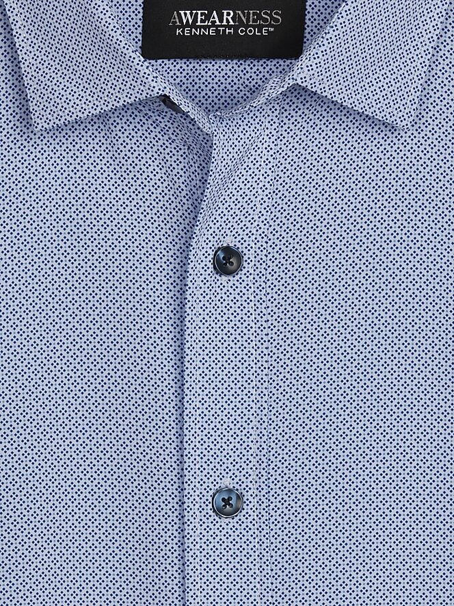 Awearness Kenneth Cole Slim Fit Mini Clover 4-Way Stretch Button Up Shirt