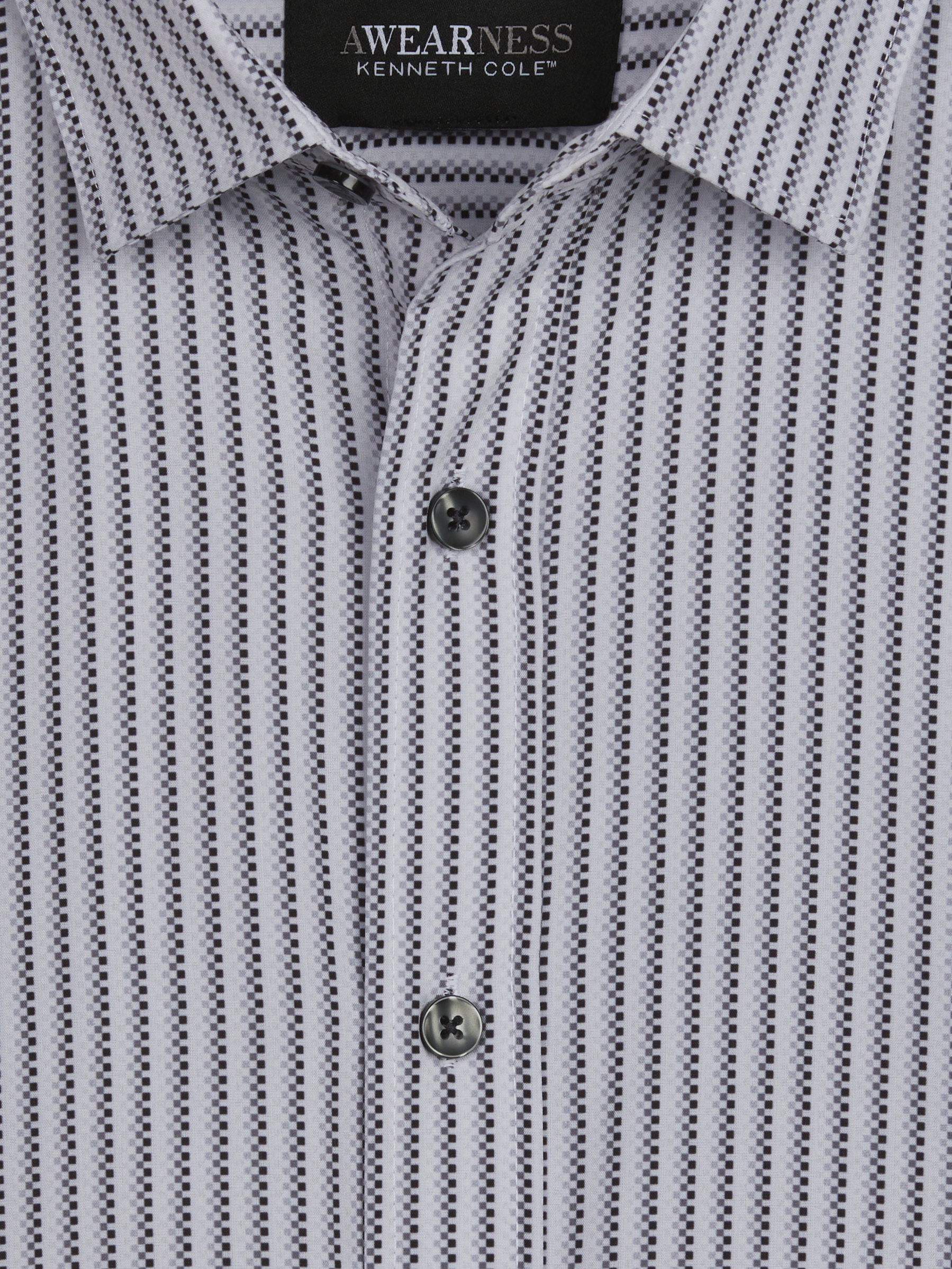 Slim Fit Zig Zag Dot 4-Way Stretch Woven Sport Shirt