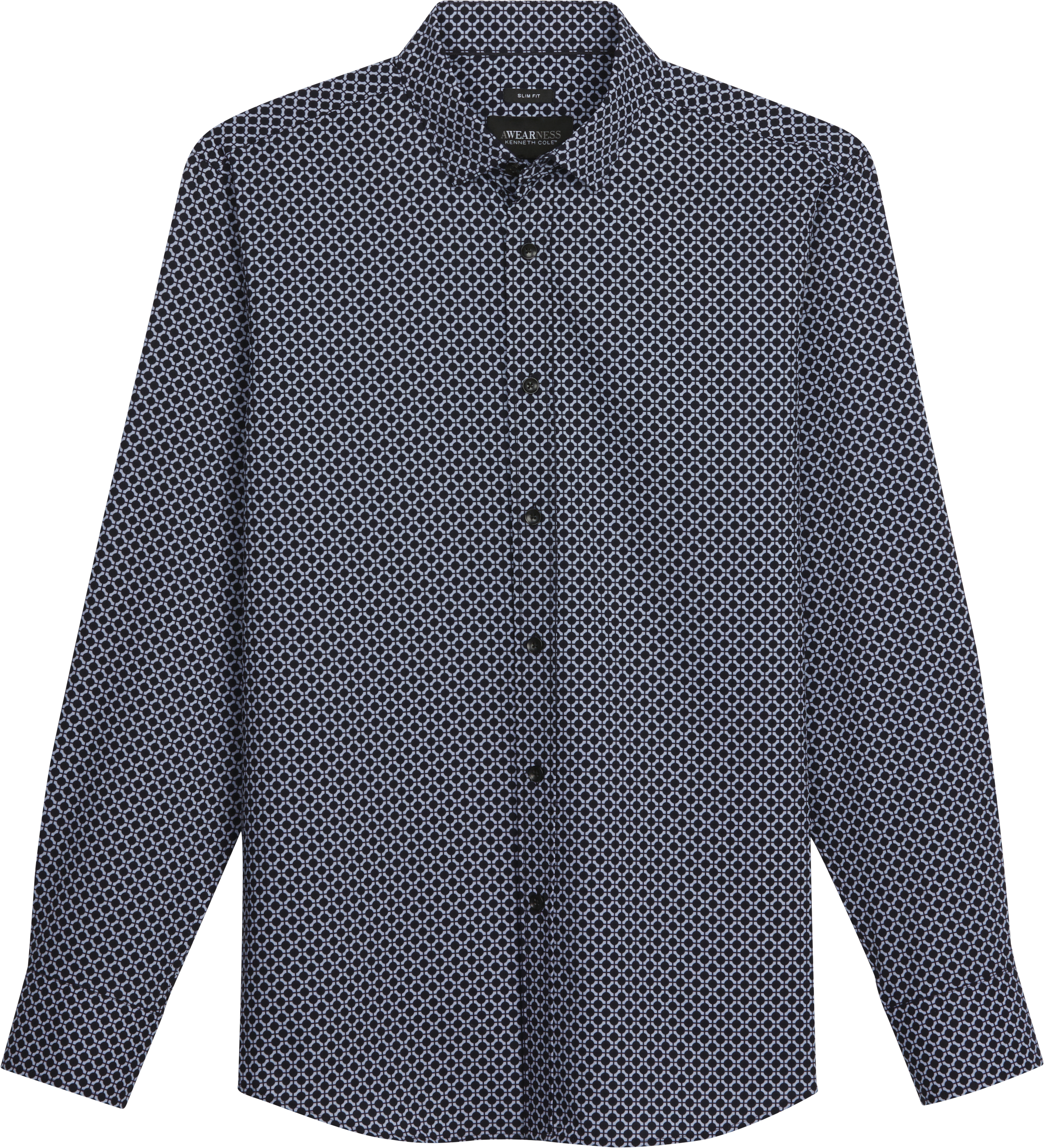 Slim Fit Circle Tile 4-Way Stretch Woven Sport Shirt