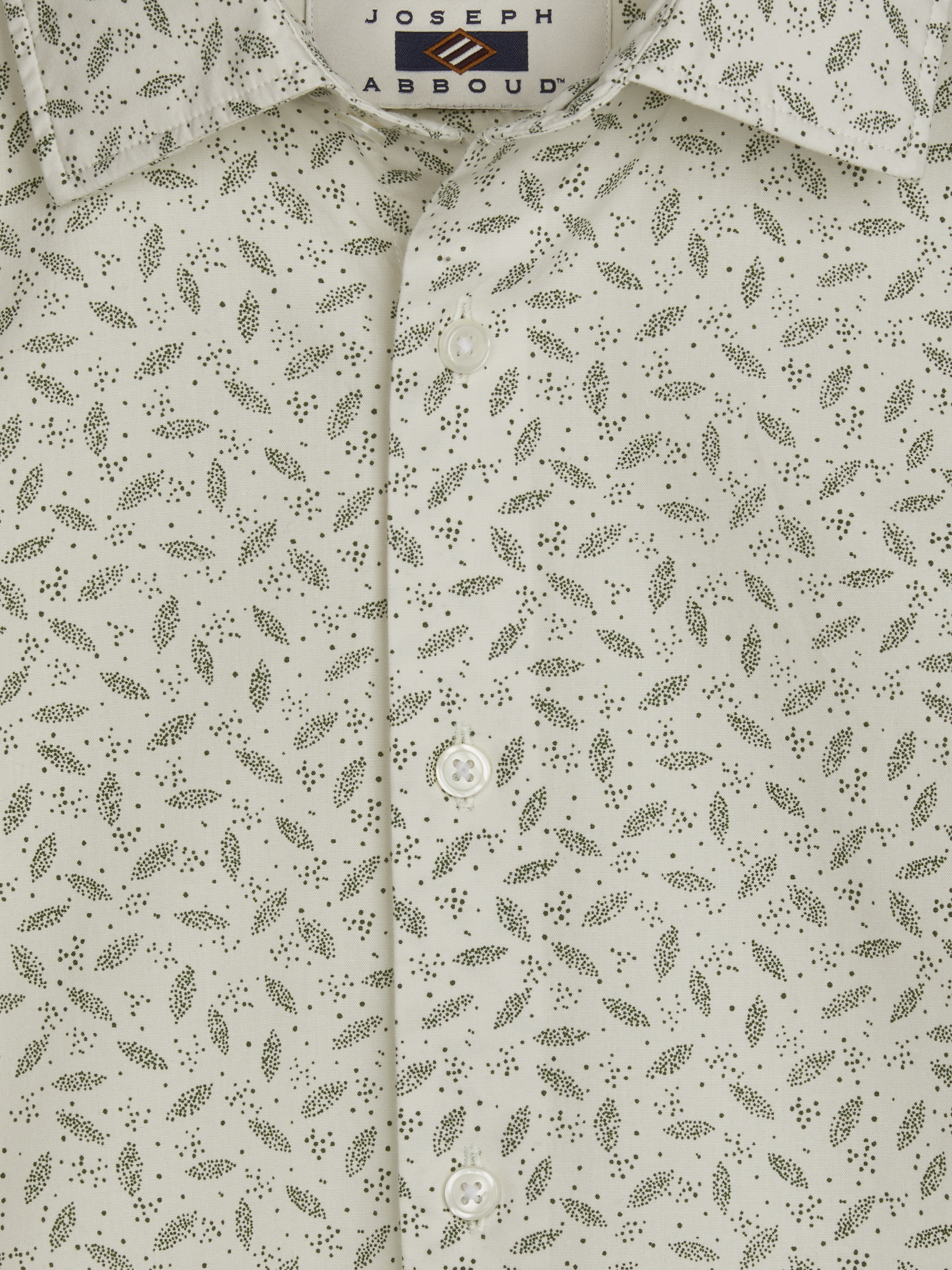 Modern Fit Dotted Leaves Button Up Shirt
