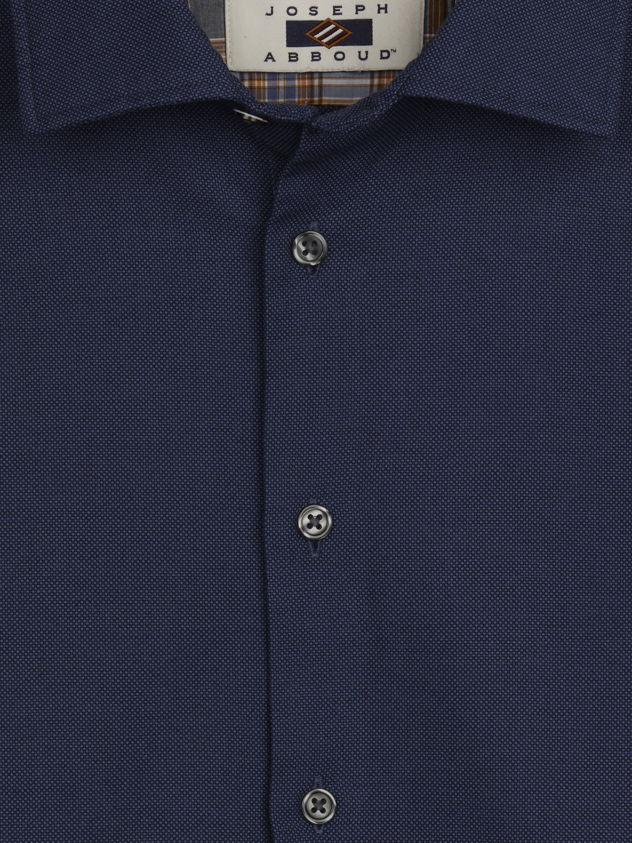 Modern Fit Bird's Eye Print Button Up Shirt