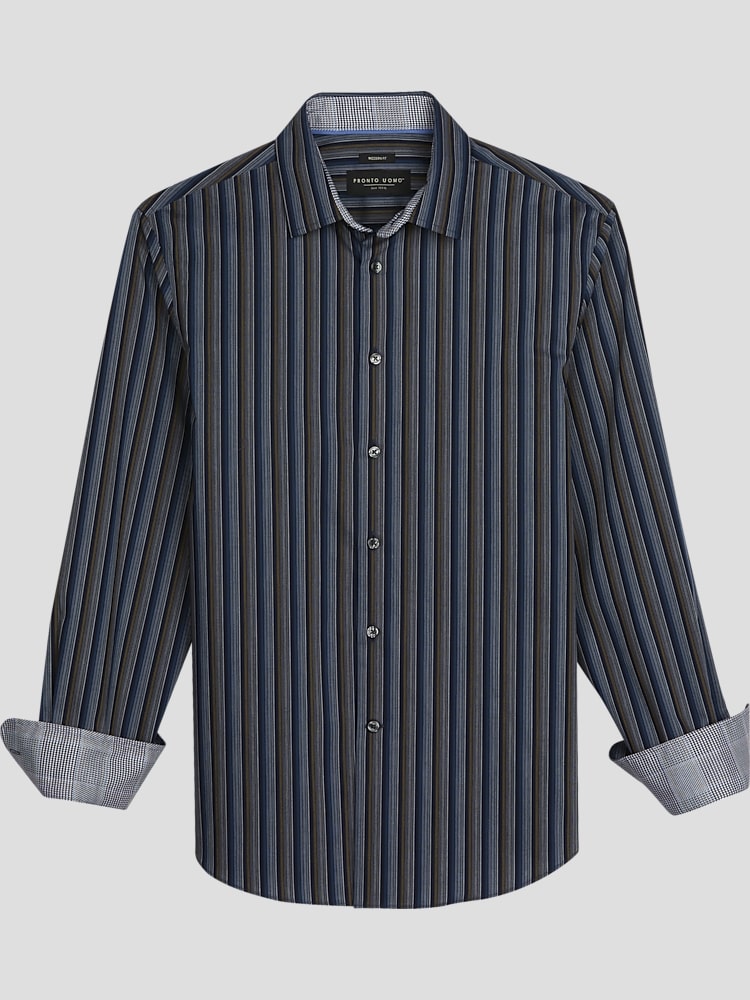 Pronto Uomo Retro Stripe Casual Button Up Shirt Sport Shirts Men s Wearhouse