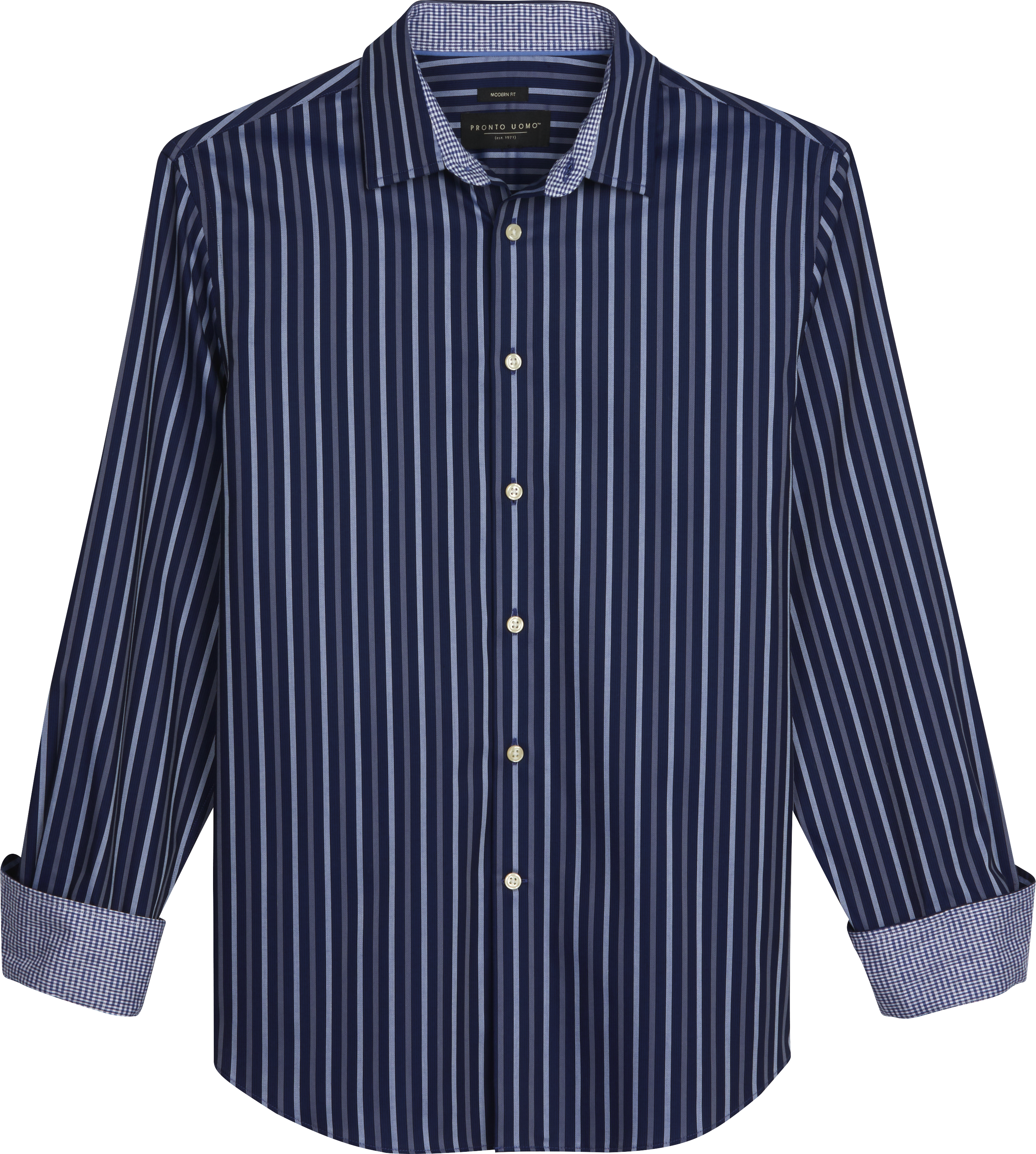 Modern Fit Sateen Stripe Button Up Shirt