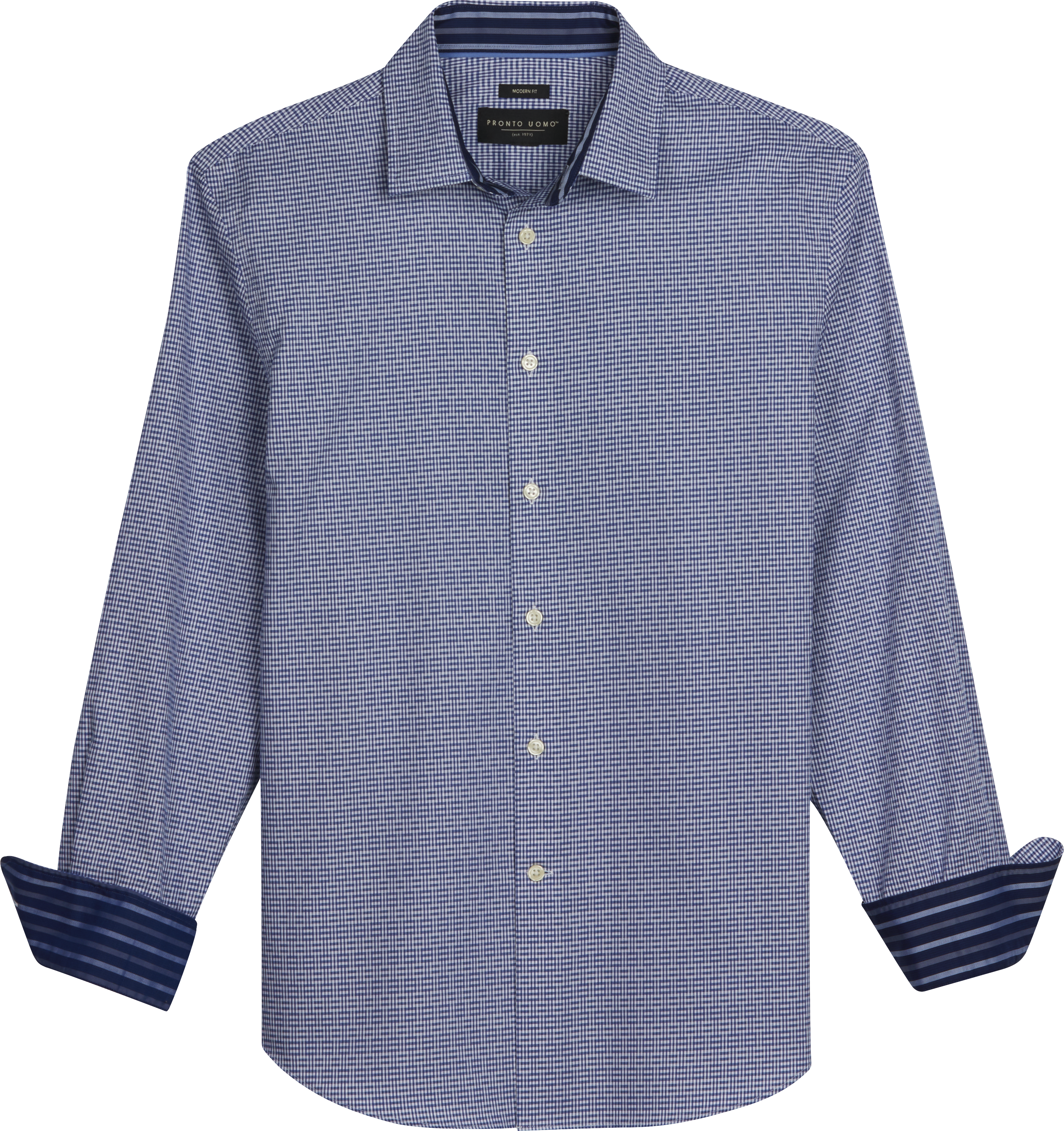 Modern Fit Stripe Contrast Button Up Shirt