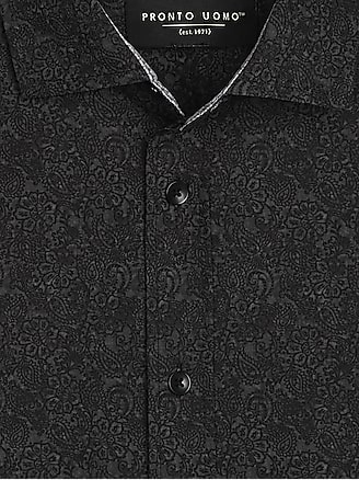 Pronto Uomo Modern Fit Paisley Print Woven Sport Shirt | Sport Shirts ...