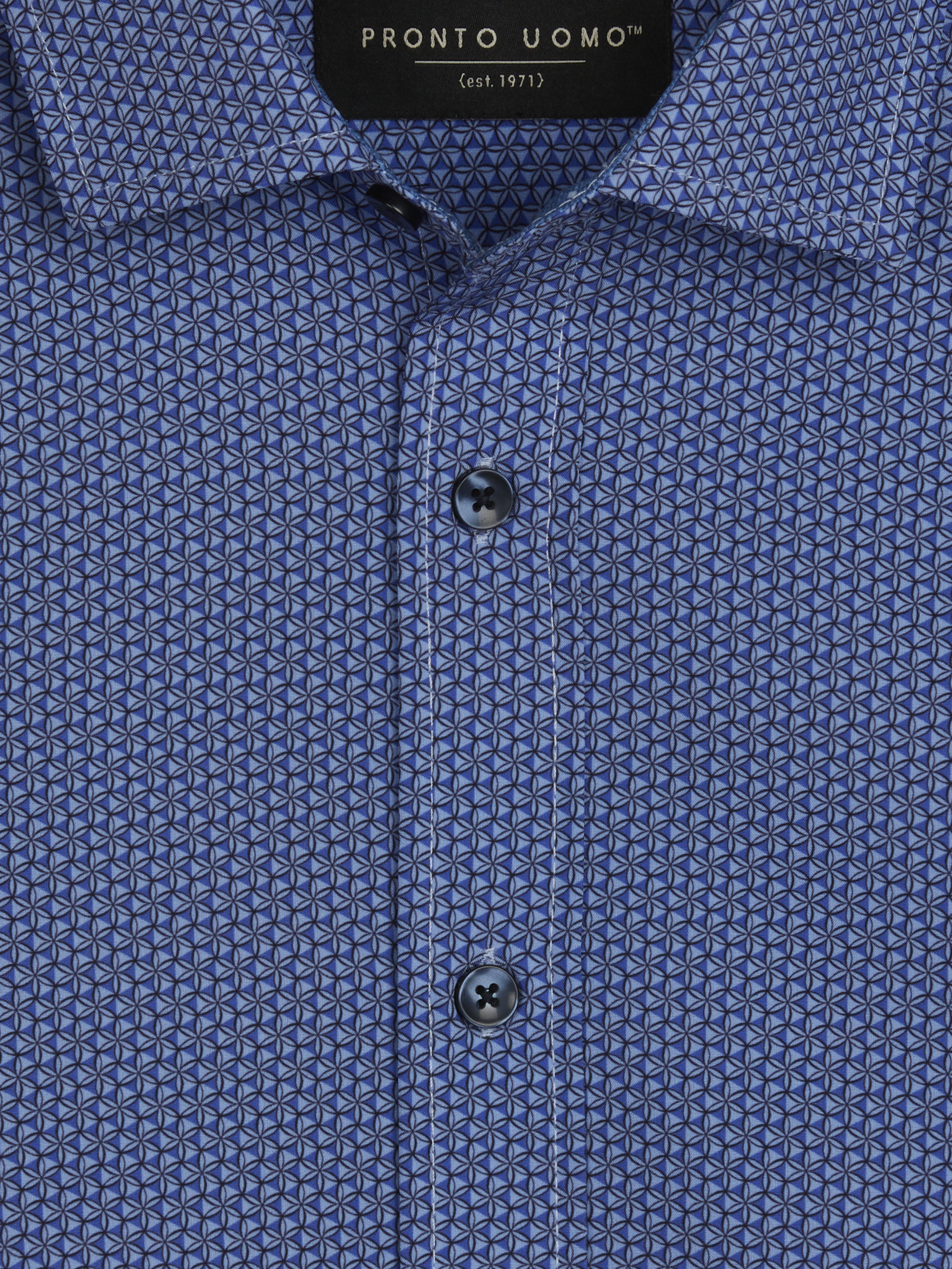 Modern Fit Mini Print Button Up Shirt