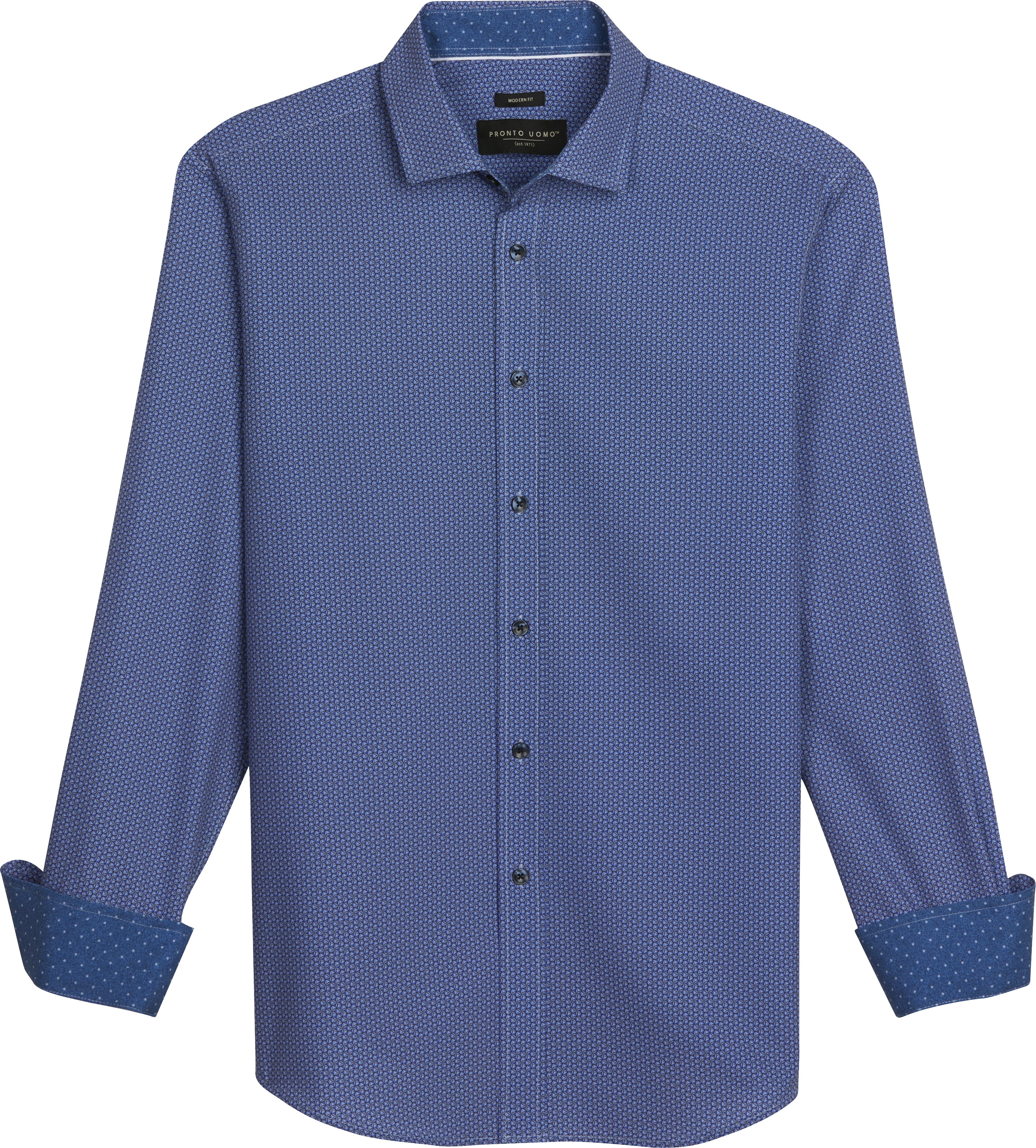 Modern Fit Mini Print Button Up Shirt