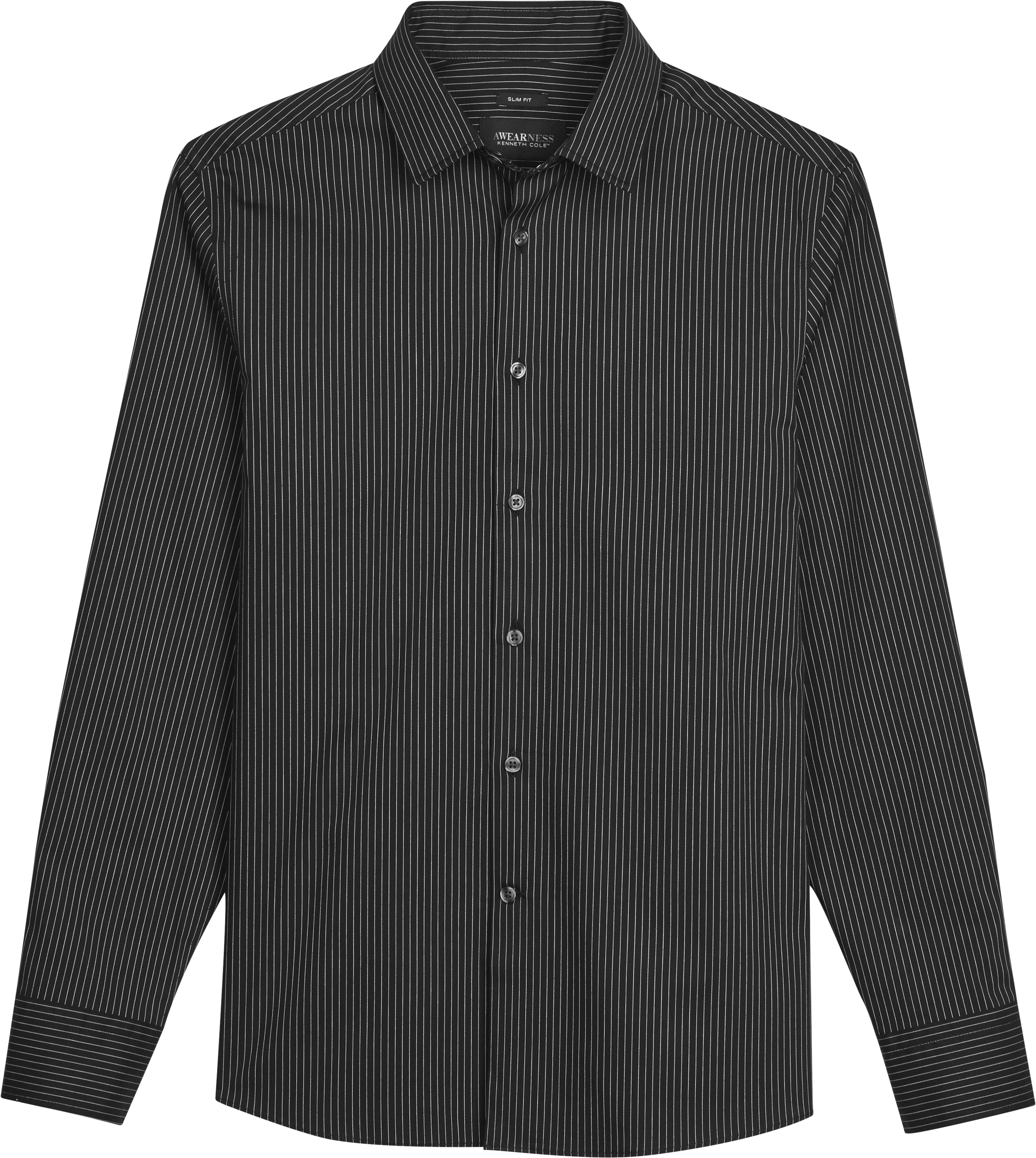 Slim Fit Pinstripe Woven Button Up Shirt