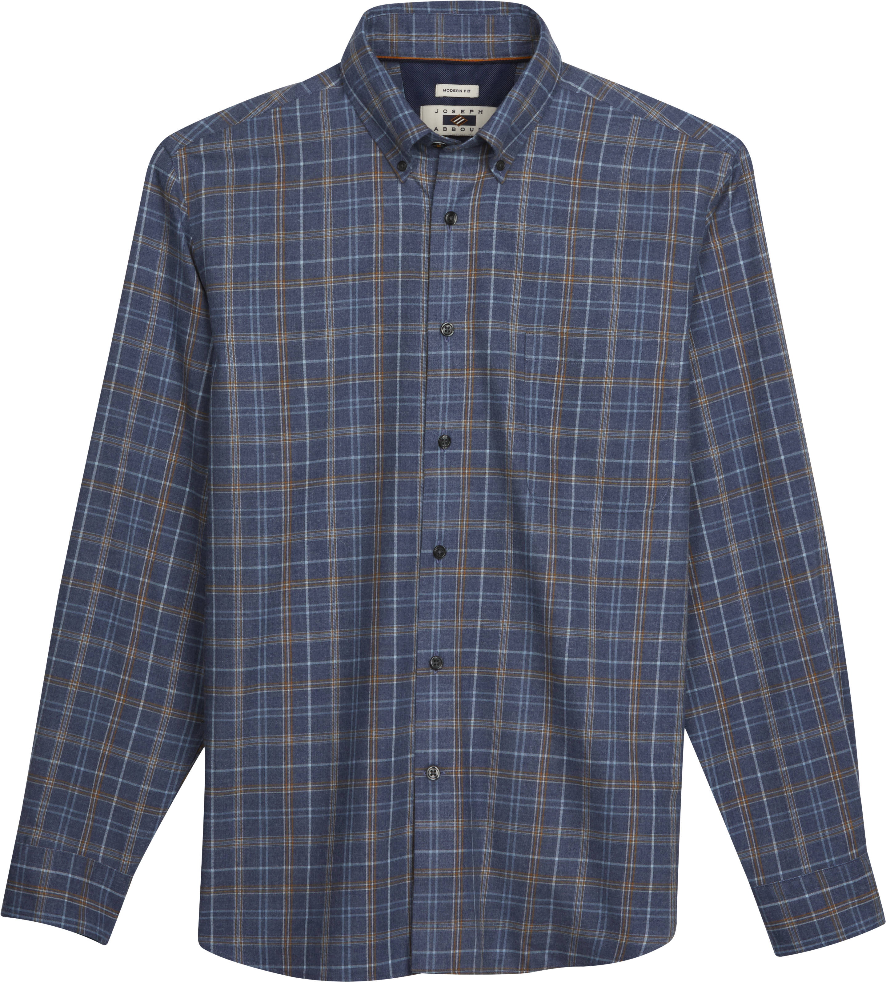 Modern Fit Plaid Flannel Button Up Shirt