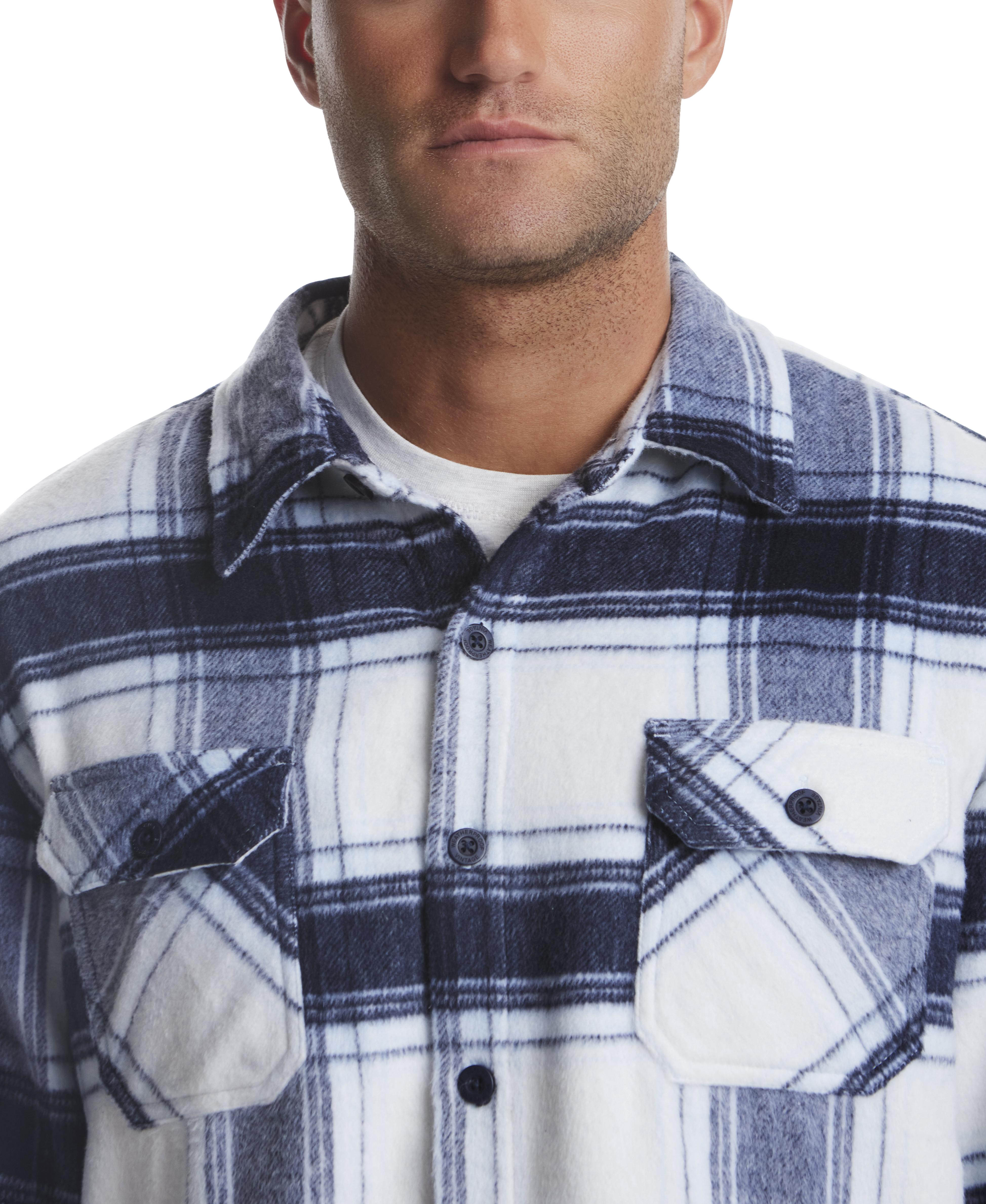 Classic Fit Brushed Plaid Shirt Jacket