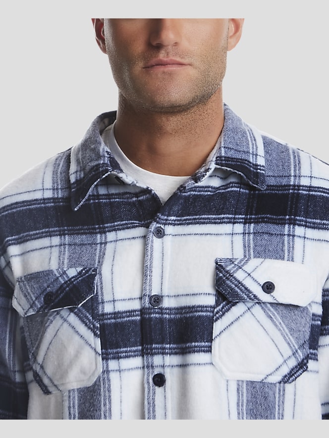 Weatherproof Vintage Classic Fit Brushed Plaid Shirt Jacket